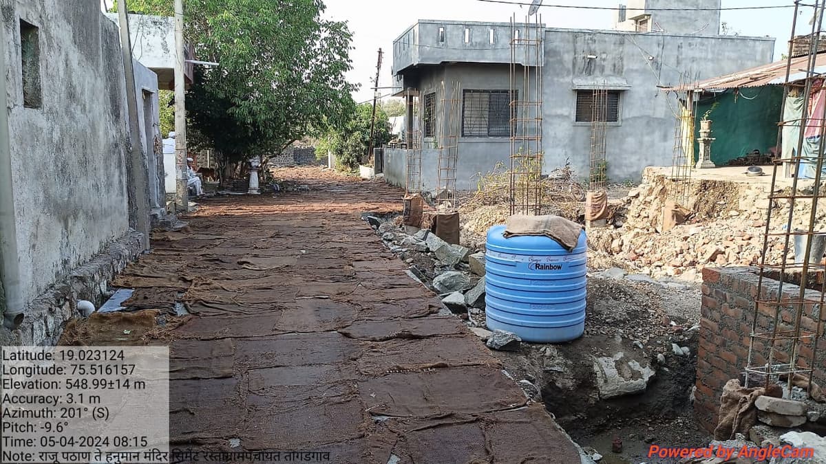 राजू पठाण यांचे घर ते हनुमान मंदिर रस्ता